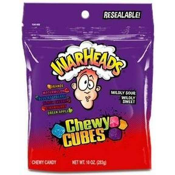 (Price/Case)Warheads Cubes Stand Up Bag 12-10 Ounce