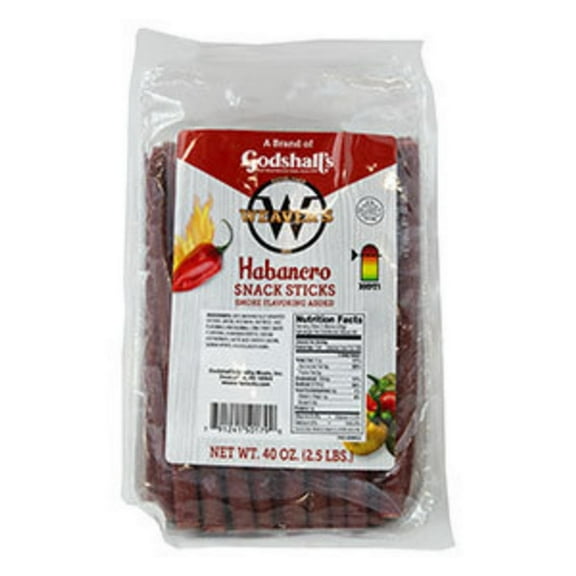 (Price/Case)Weaver's Habanero Snack Sticks 2/2.5lb, 507086