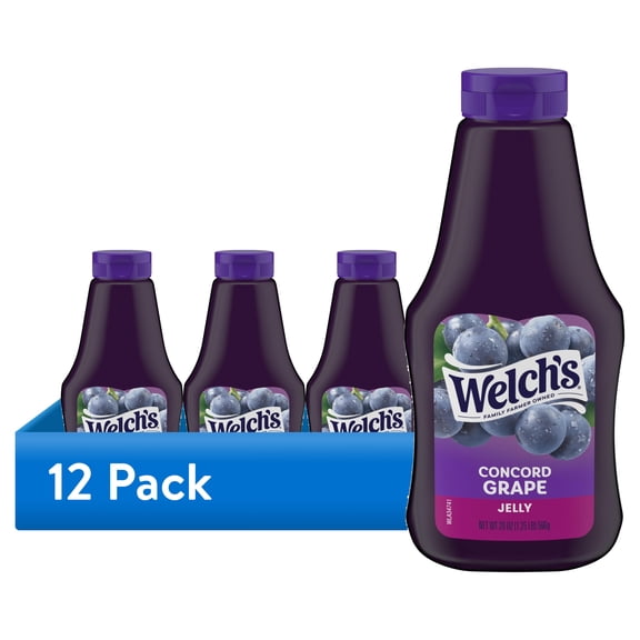 (12 pack) Welch's Concord Grape Jelly, 20 oz Squeeze Bottle