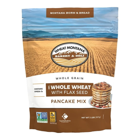 (Price/Case)Wheat Montana 100% Whole Wheat with Flax Seed Pancake Mix 8/2lb, 158604