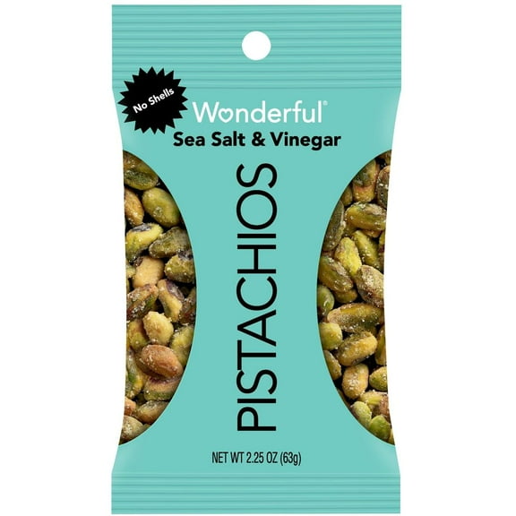 (Price/Case)Wonderful Pistachios SV0146A25M Pistachio No Shell Sea Salt & Vinegar 3-8-2.25 Ounce