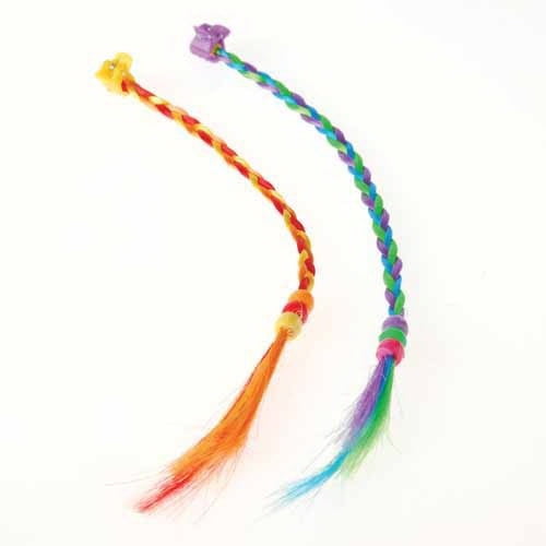 (Price/Dozen)US TOY 4186 Tri Color Rainbow Braided Hair Pieces