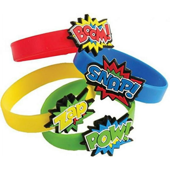(Price/Dozen)US TOY JA833 Superhero Rubber Bracelets