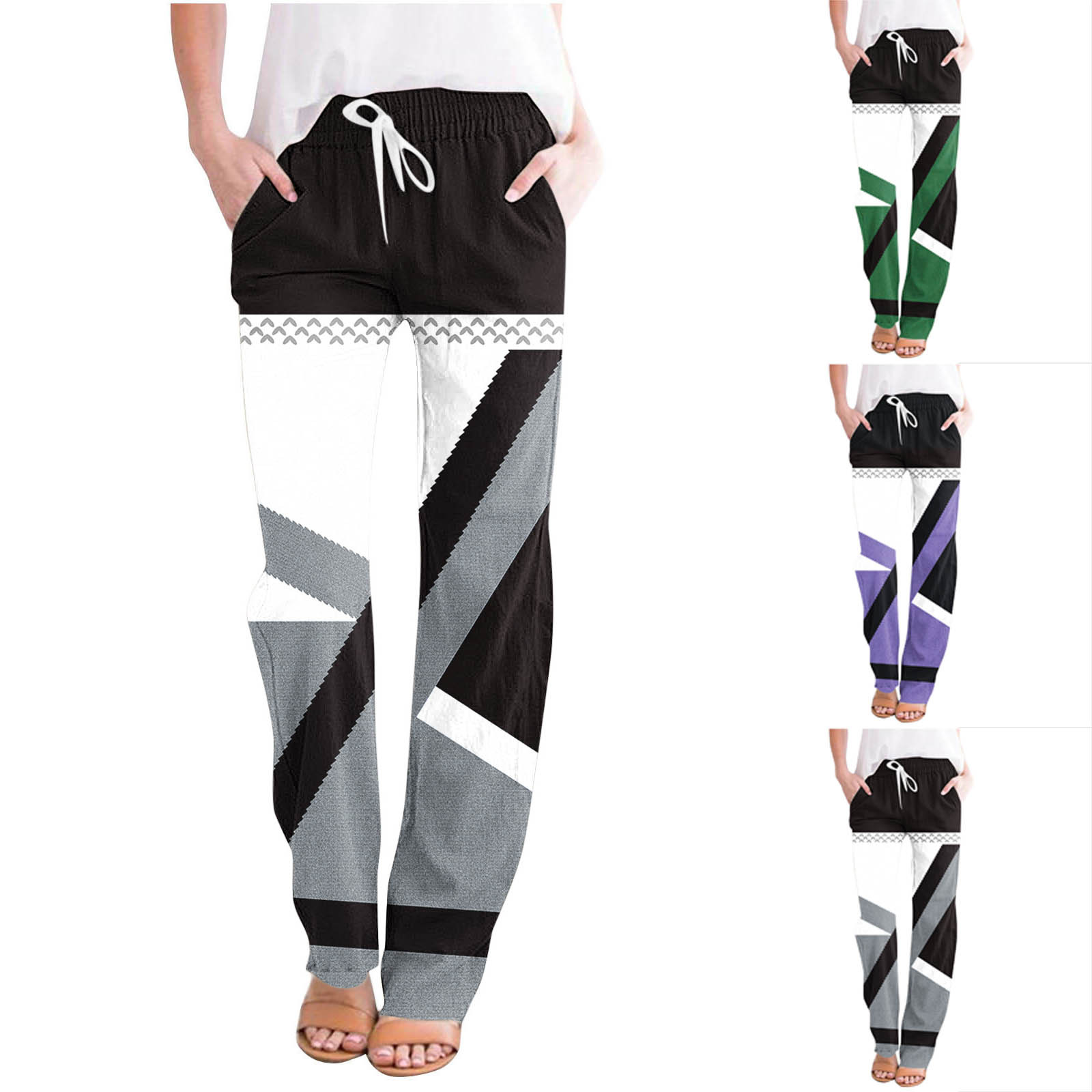 Price Drop Alert: Pantalones Mujer, Casual Pants for Women Straight Leg with Drawstring Elastic Waist, Loose Fit Comfortable Trousers with Pockets, Perfect for Relaxed Everyday Wear