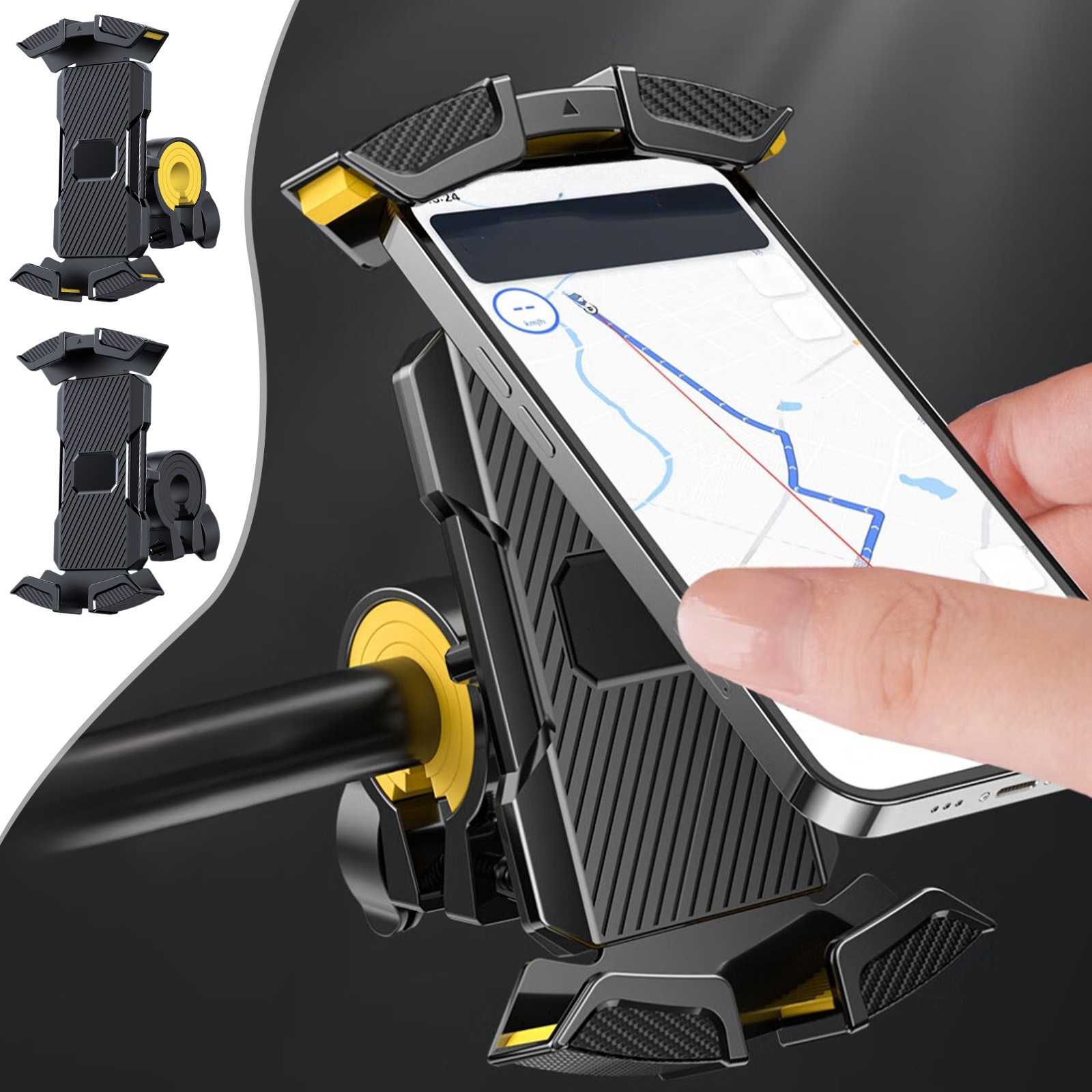 Price Drop, Motorcycle Navigation Support, Universal Phone Mount for Motorcycle, Adjustable, Secure and Stable Phone Holder for GPS Navigation Heavy-Duty Material | Plastic, Black, Ihhxbz