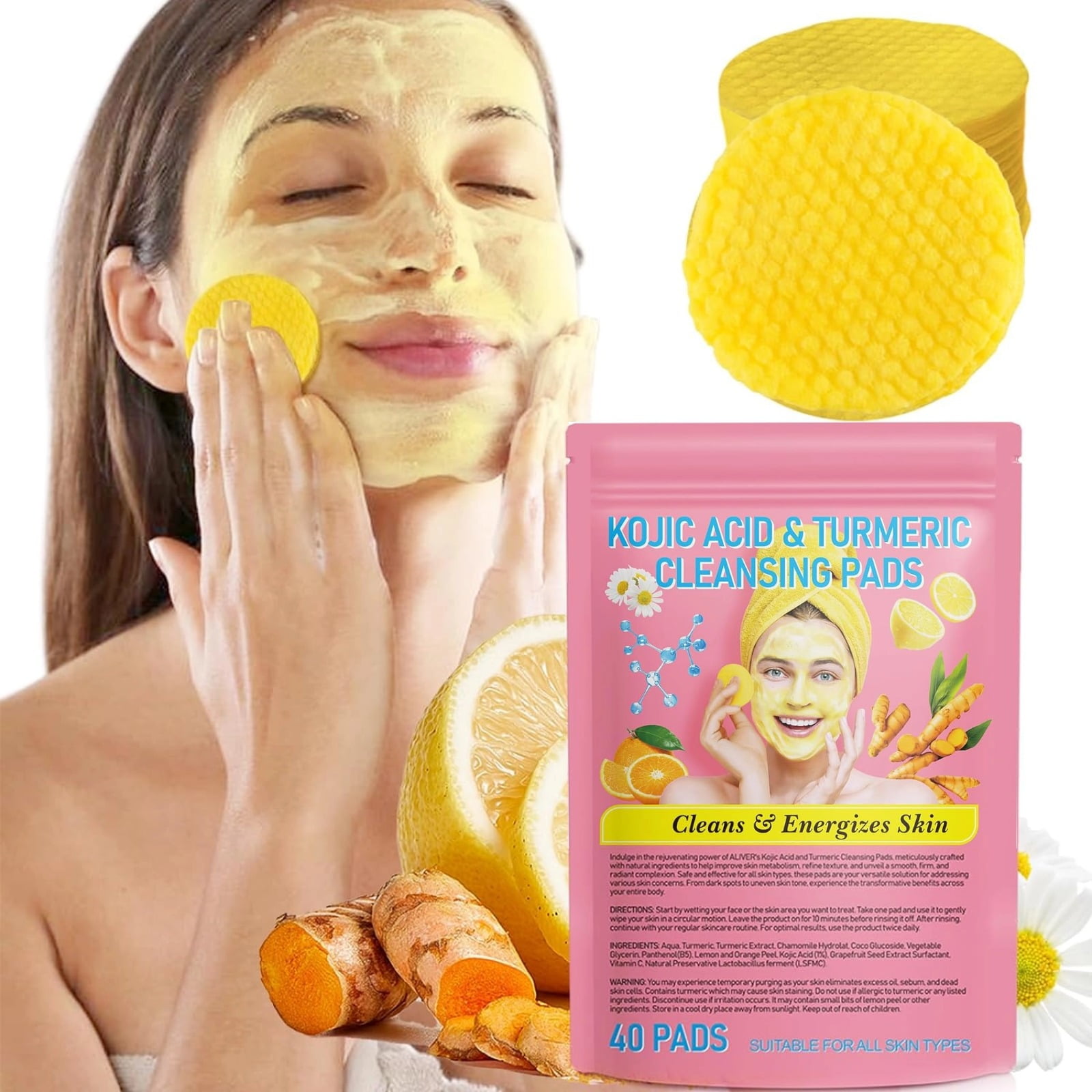 Price Drop Sfonq 1 Pack 40 PCS Kojic Acid Turmeric Cleansing Pads for