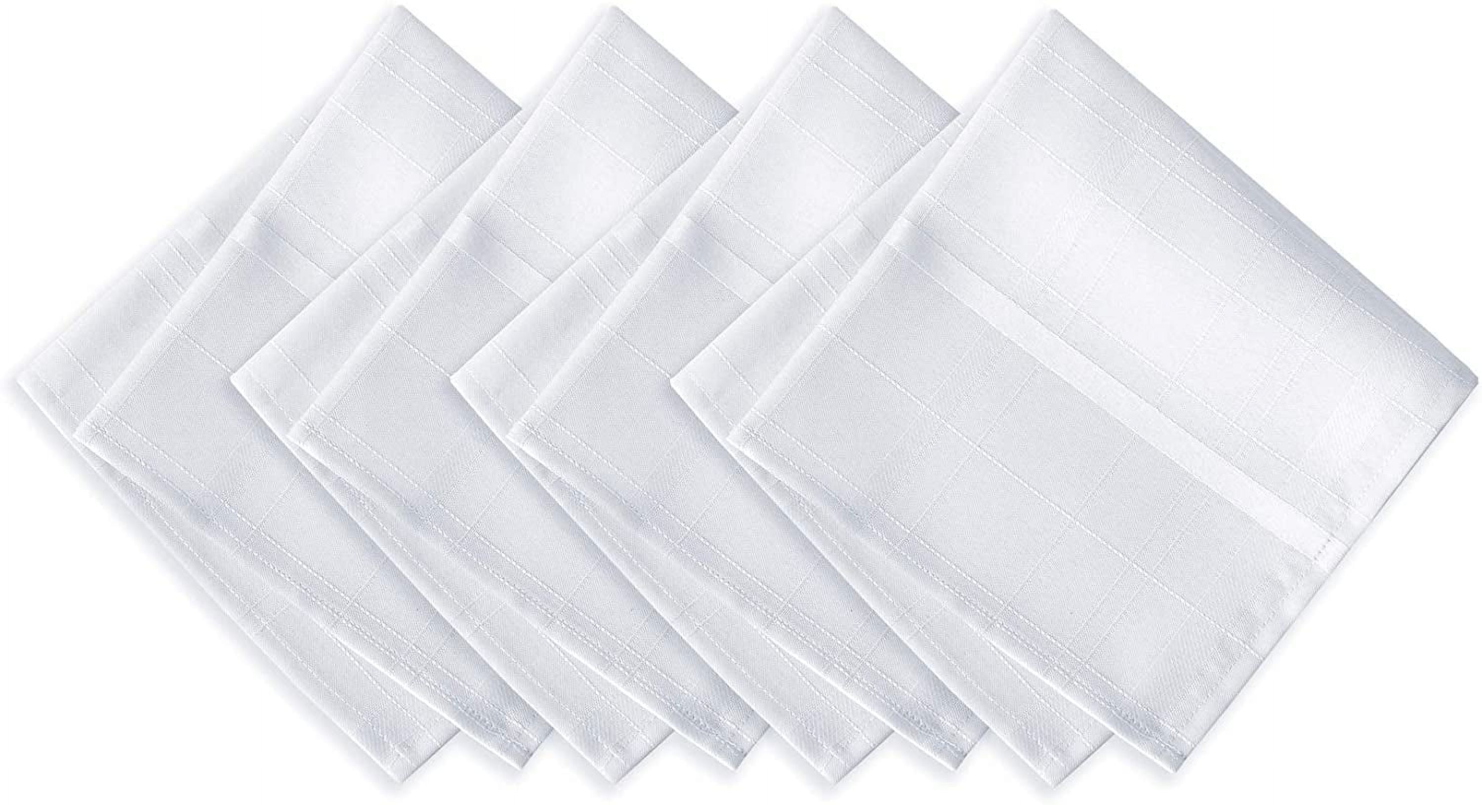 Alison White Polyester Eyelet Border Fabric Napkin Set