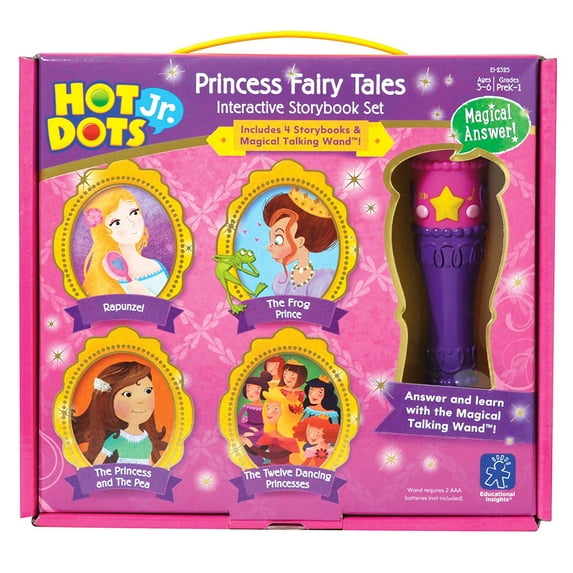 Educational Insights Hot Dots Jr Princess Fairy Tales - Interactive Storybook Set with Electronic Pen, Preschool Workbook, Toddlers Ages 3 and up