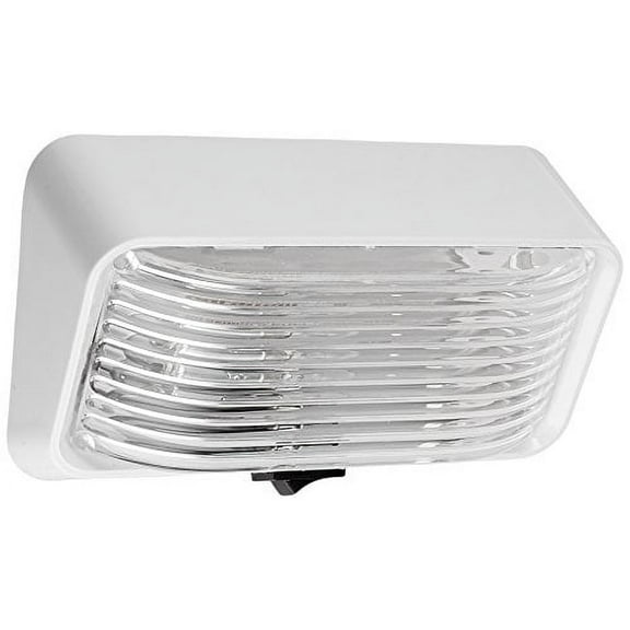 (Price/EA)Fulton 30-78-517 Bargman #78 12V Porch/Utility Light w/Switch, White w/Clear Lens