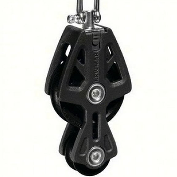 (Price/EA)Lewmar 50MM Fiddle Block, Black, 1/4" - 3/8" Line, 29925031BK