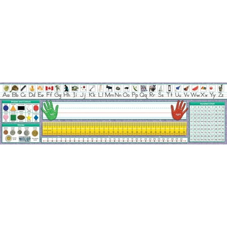North Star Teacher Resources Traditional Manuscript Canadian Desk Plates, 19" x 5", Pack of 36