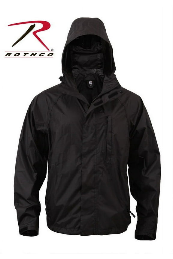 12284 Packable Rain Jacket, Black - 3XL