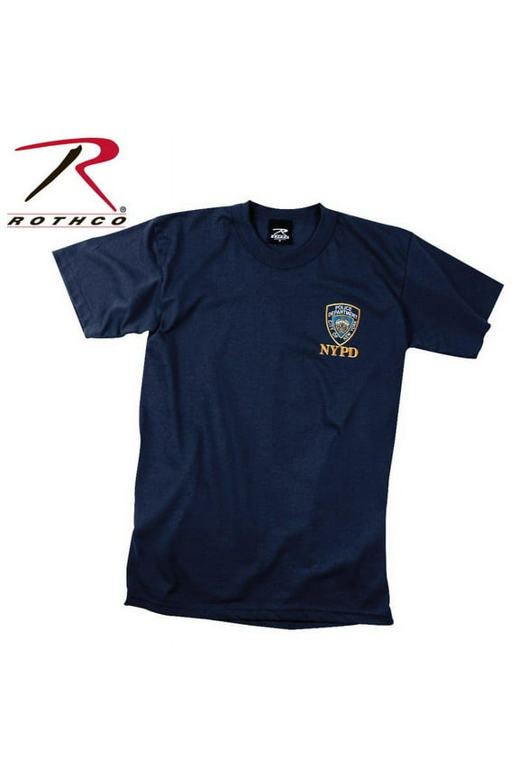 7225 Men Officially Licensed NYPD Emblem Short Sleeve T-Shirt, Navy Blue - 2XL