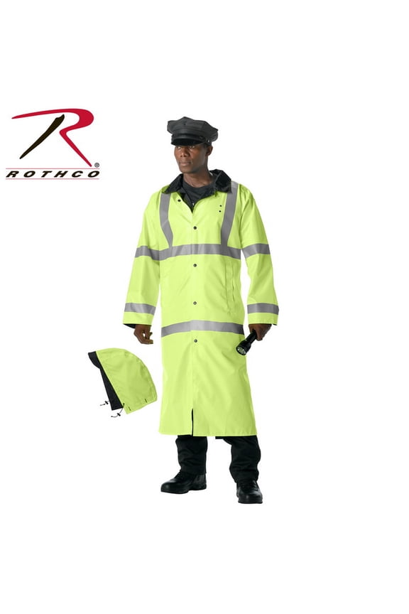 (Price/EA)Rothco Hooded Reflective Rain Parka-XL