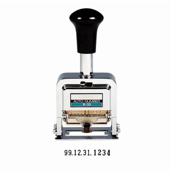 (Price/EACH)LION B-33 PRO-LINE Heavy-Duty Automatic Numbering and Dating Machine