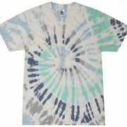 (Price/Each)Blank and Custom Colortone Tie Dye 1000 Short Sleeve Heavyweight 100% Cotton T-Shirts-Glacier-Kids 14-16