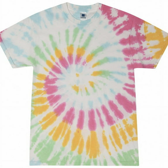 (Price/Each)Blank and Custom Colortone Tie Dye 1000 Short Sleeve Heavyweight 100% Cotton T-Shirts-YOSEMITE-Kids 10-12