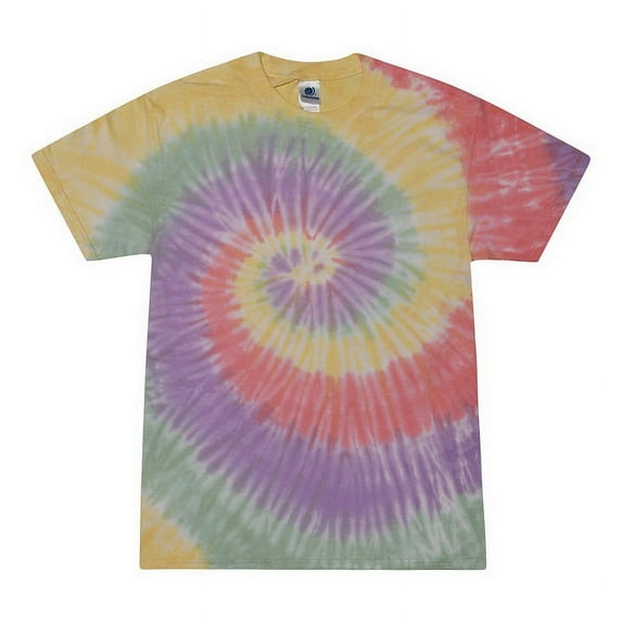 (Price/Each)Blank and Custom Colortone Tie Dye 1000 Short Sleeve Heavyweight 100% Cotton T-Shirts-Zen Rainbow-5XL