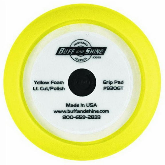 (Price/Each)Buff and Shine Yellow 9"X1.5" Contour Foam Grip Pad
