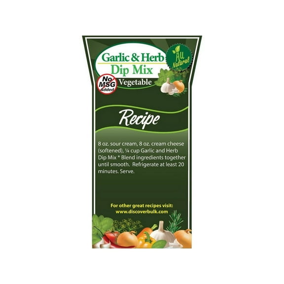 (Price/Each)Bulk Foods Natural Garlic and Herb Dip Mix, No MSG Added* 5lb, 278105