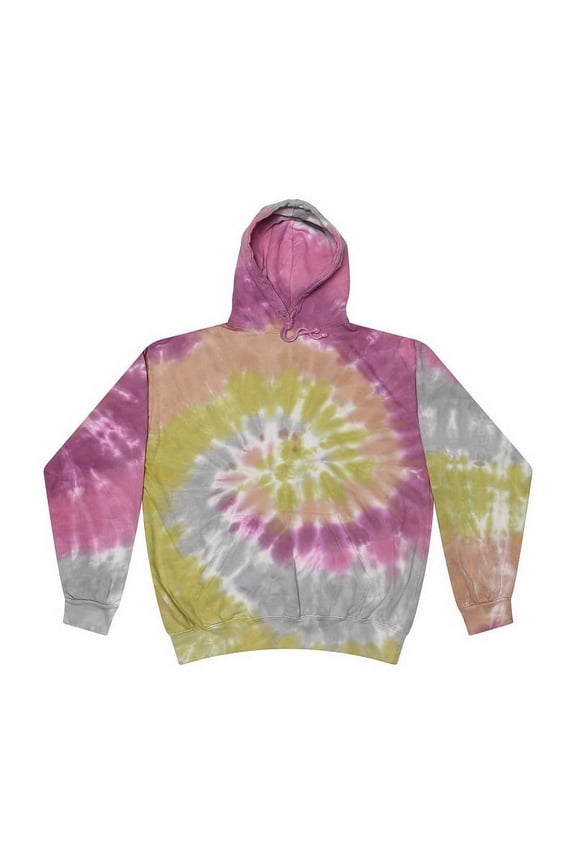 (Price/Each)Colortone 8777 Tie Dye Hooded Pullover-Desert Rose-Kids 14-16
