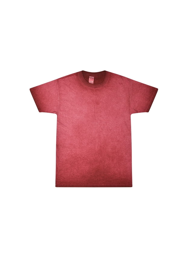 (Price/Each)Colortone Tie Dye 1310 Oil Wash Short Sleeve T-Shirts-Oil Red-S