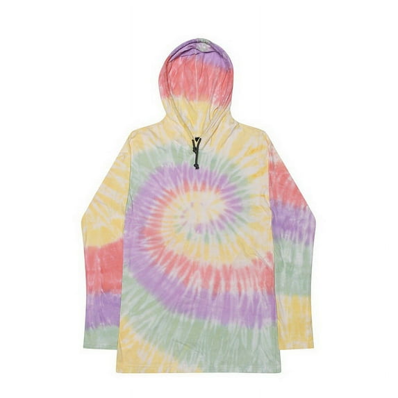 (Price/Each)Colortone Tie Dye 2777 Long Sleeve Hoodie-Zen Rainbow-S