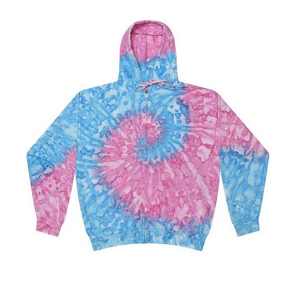 (Price/Each)Colortone Tie Dye 8888 Fleece Zip Up Hoodies-Athens-XS