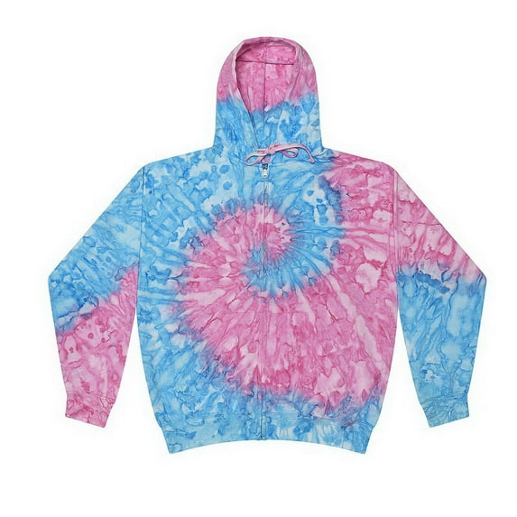 (Price/Each)Colortone Tie Dye 8888 Fleece Zip Up Hoodies-Athens-XS