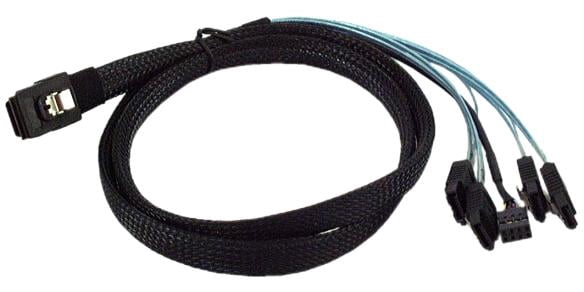 (Price/Each)IEC L380014 SAS SFF8087 (Internal) to 4 x SATA Fanout Cable with Sideband (SFF8448) 1 Meter
