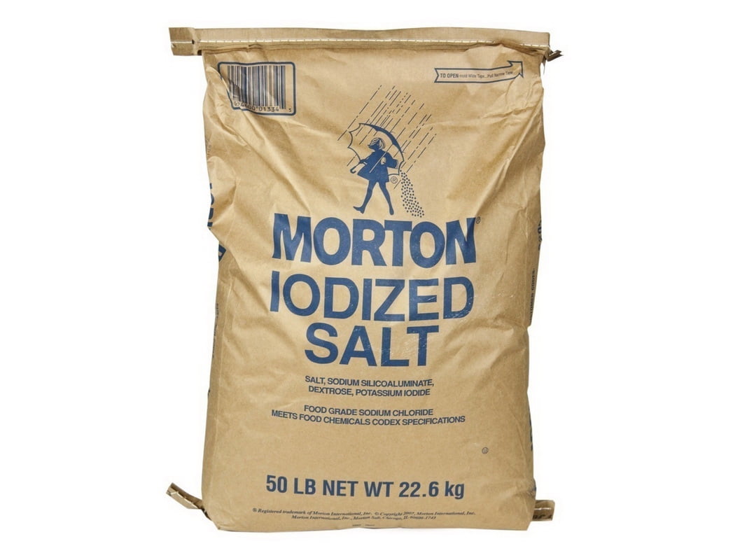 (Price/Each)Morton Iodized Table Salt 50lb, 100112