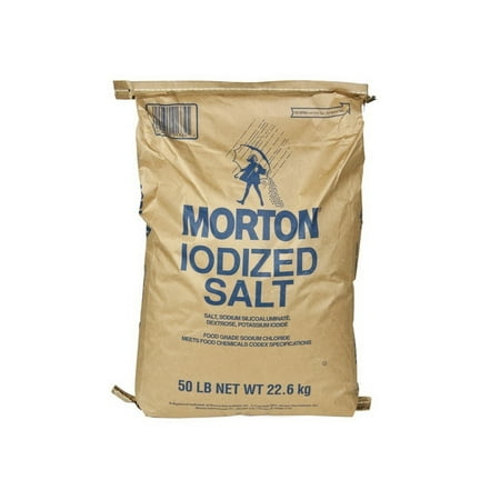 (Price/Each)Morton Iodized Table Salt 50lb, 100112