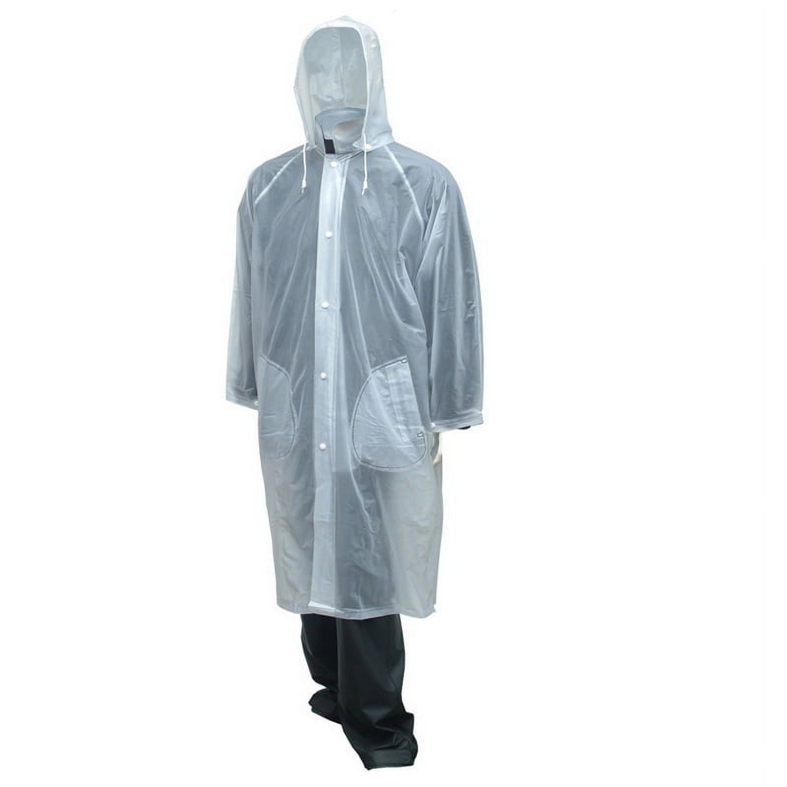 Tingley Rubber 702188376 Clear 48 in. Raincoat with Detachable Hood Tuff Enuff Large