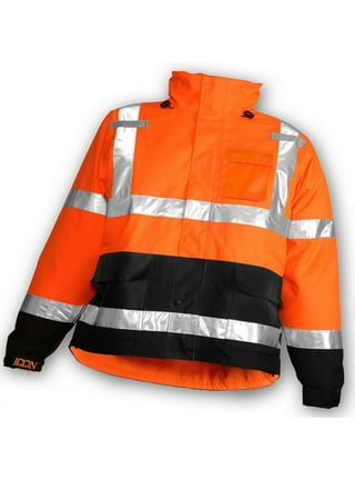 KwikSafety Torrent Class 3 Safety Rain Jacket Hi Vis Reflective ANSI Osha Rain Gear | Yellow XL