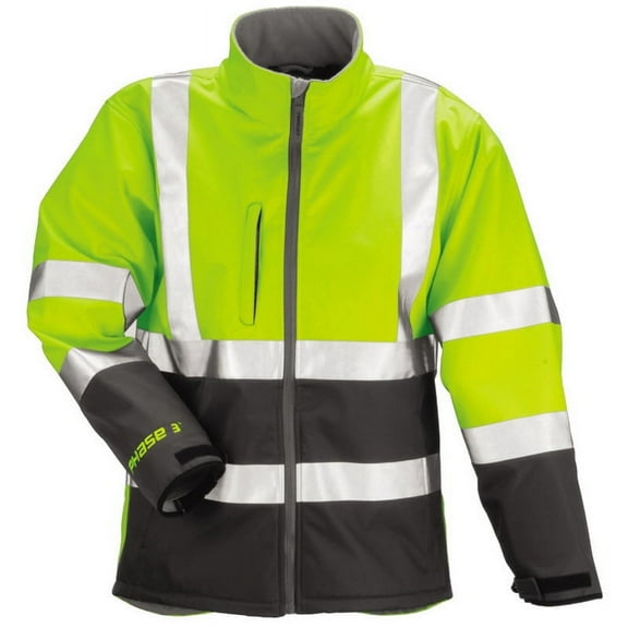 Breathable Rain Jacket, Polyester, Class 3 R, Green/Yellow, 2XL J25022