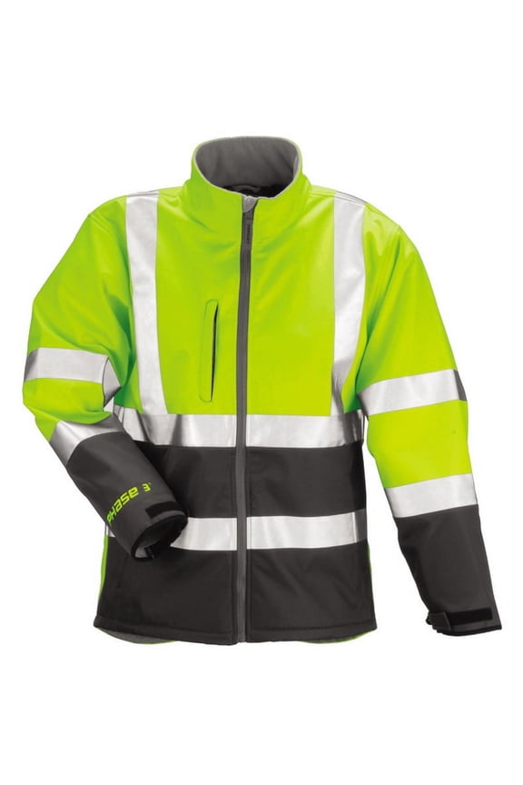Breathable Rain Jacket, Polyester, Class 3 R, Green/Yellow, 4XL J25022
