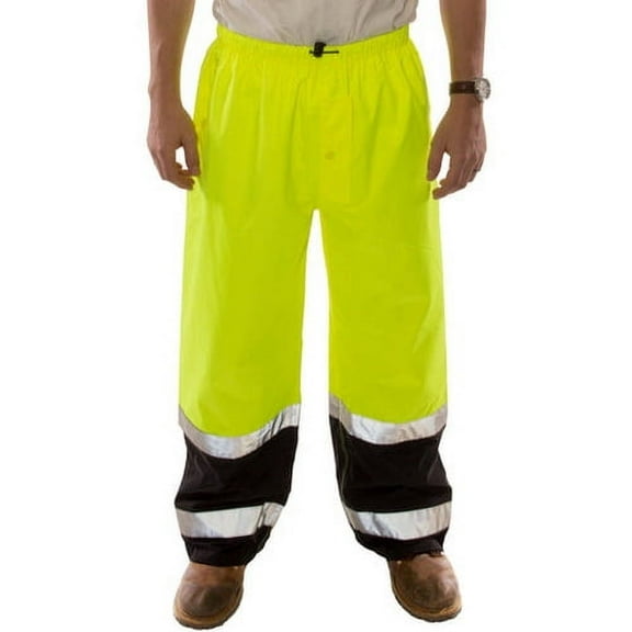 Tingley High-Visibility Pants, 5XL, Black; Green; Yellow, Polyurethane P27122