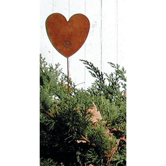 Heart Rusted Garden Stake