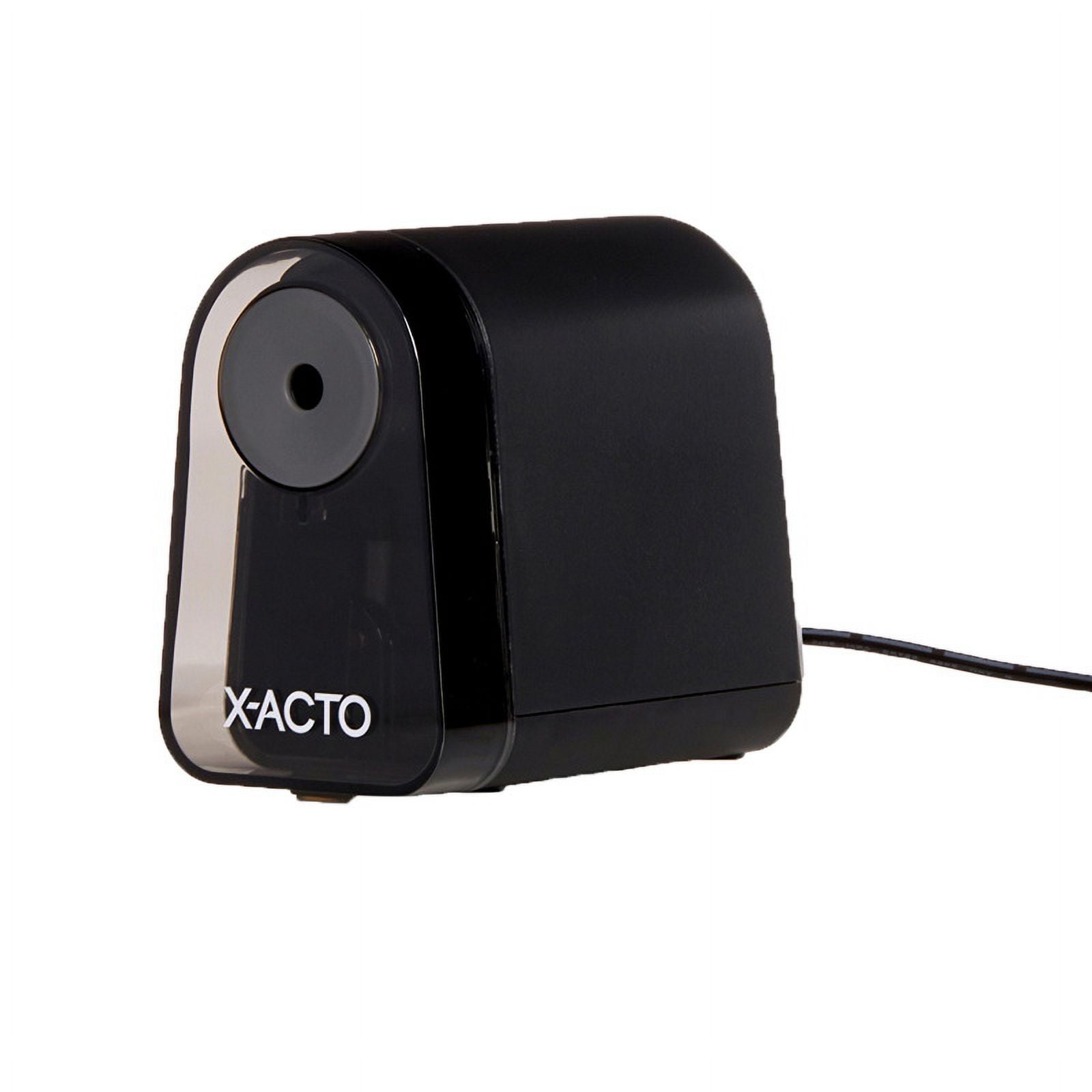 Compact Black and Silver Electric Pencil Sharpener with SafeStart Motor