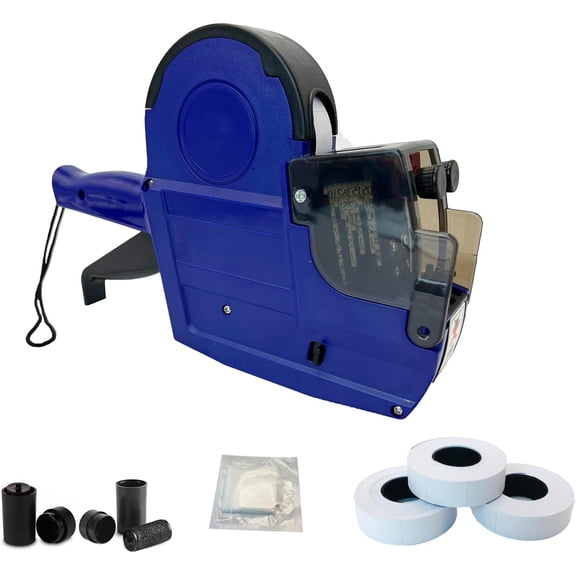 Price Gun,2 Line 20-Digit Labeler with 1900 Labels 2 Ink Rolls Kit,Date Code Pricing Tagging Stickers Maker Machine for Retail Garage Yard Sale,Clothes Label Tag Applicator(Navy)