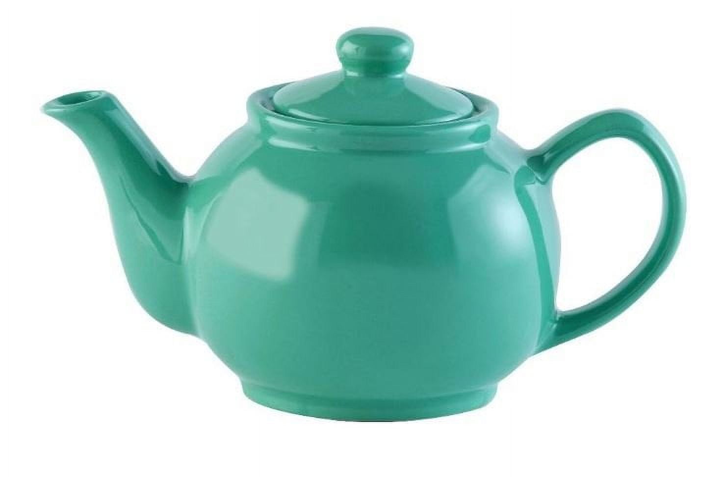 Jade Green Stoneware 2-Cup Teapot with High Gloss Finish