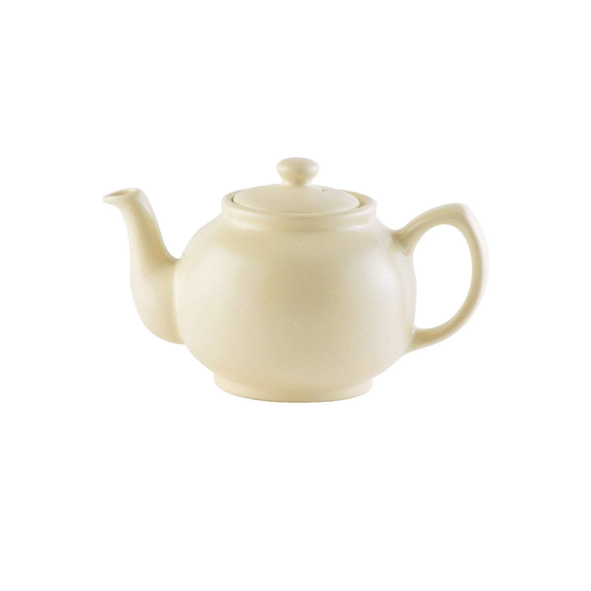 Matte Cream Stoneware 2-Cup Teapot with Ergonomic Handle