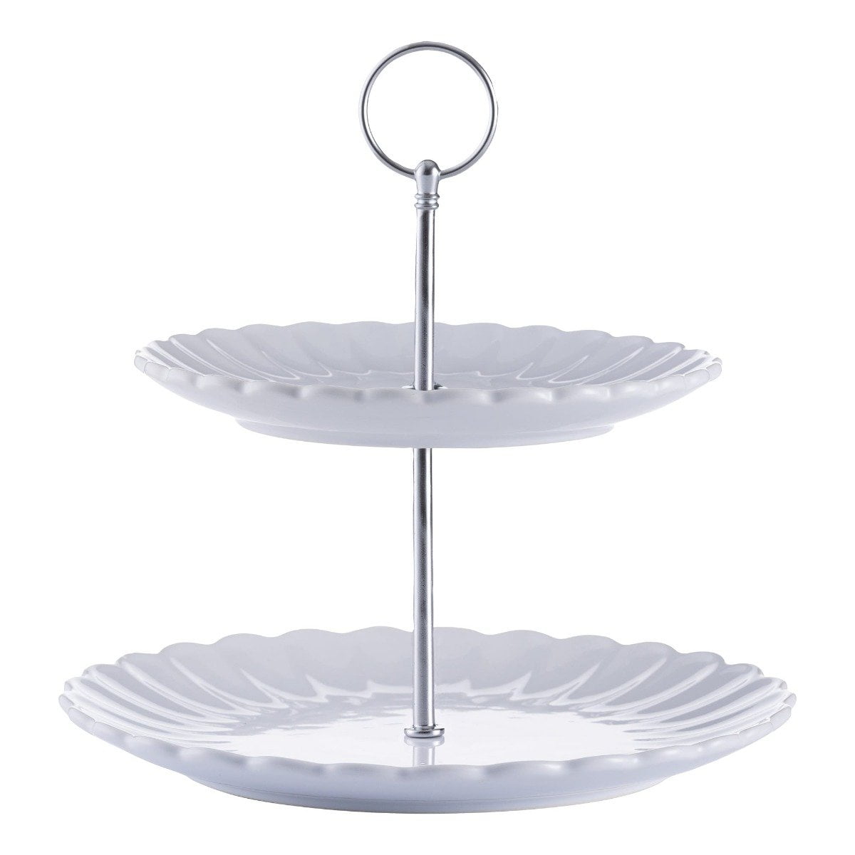 Price &amp; Kensington Luxe Two-Tier Cake Stand | White - Walmart.com
