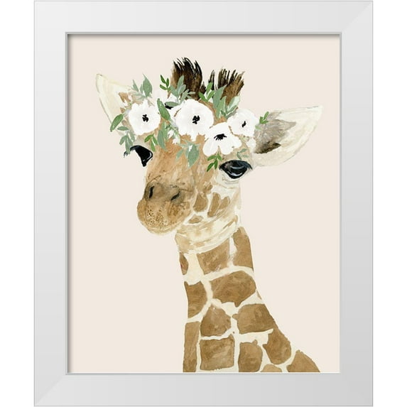 Price, Lucille 12x14 White Modern Wood Framed Museum Art Print Titled - Little Giraffe