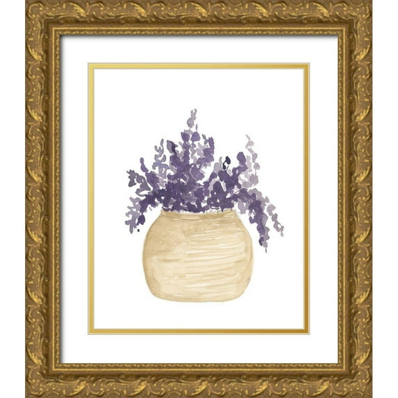 Price, Lucille 15x18 Gold Ornate Wood Framed with Double Matting Museum Art Print Titled - Pot Of Lavender