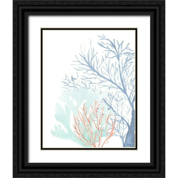 Price, Lucille 20x24 Black Ornate Wood Framed with Double Matting Museum Art Print Titled - Triple Coral I
