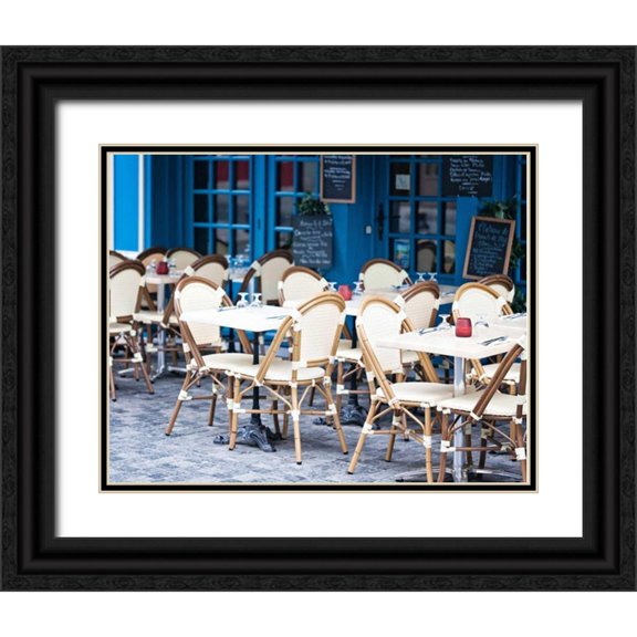 Price, Melanie Alexandra 14x12 Black Ornate Wood Framed with Double Matting Museum Art Print Titled - Blue Cafe