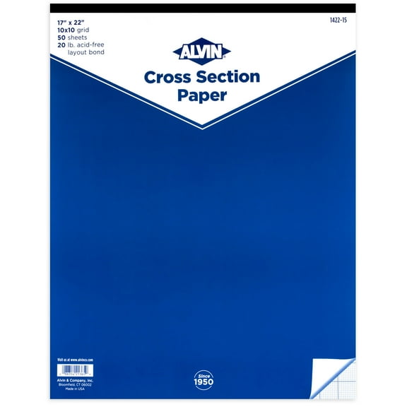(Price/PD)Alvin 1422-15 Cross Section Paper 10" x 10" Grid 50-Sheet Pad 17" x 22"