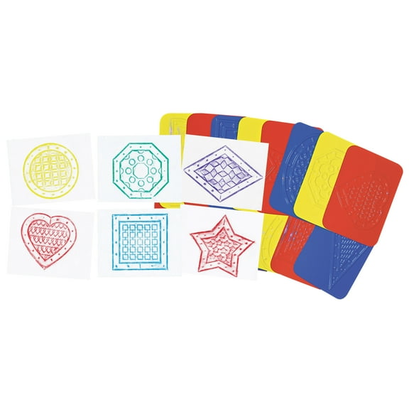 (Price/PK)Roylco R-48230 Rubbing Plates Teach Me Shapes 4 X 5-1/4 16Pk