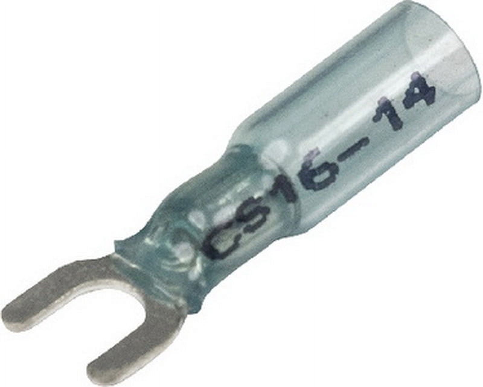 SeaChoice 64037; 16-14 3-To-1 Heat Shrink Spade Terminals Number 8, 25-Pack Made by SeaChoice